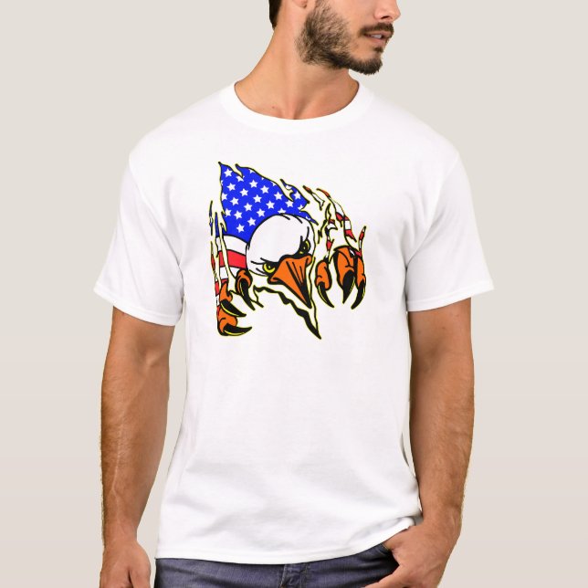 T-shirt Eagle Tearout avec le tatouage de drapeau (Devant)