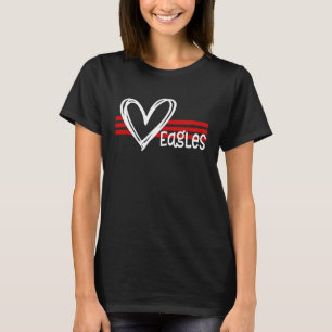 T-shirt Eagles Fierté Équipes École Esprit Sport Coeur rou