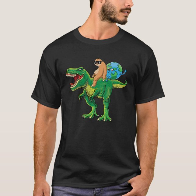 T-shirt Earth Day 2020 50th Anniversary Sloth Rex Boys (Devant)