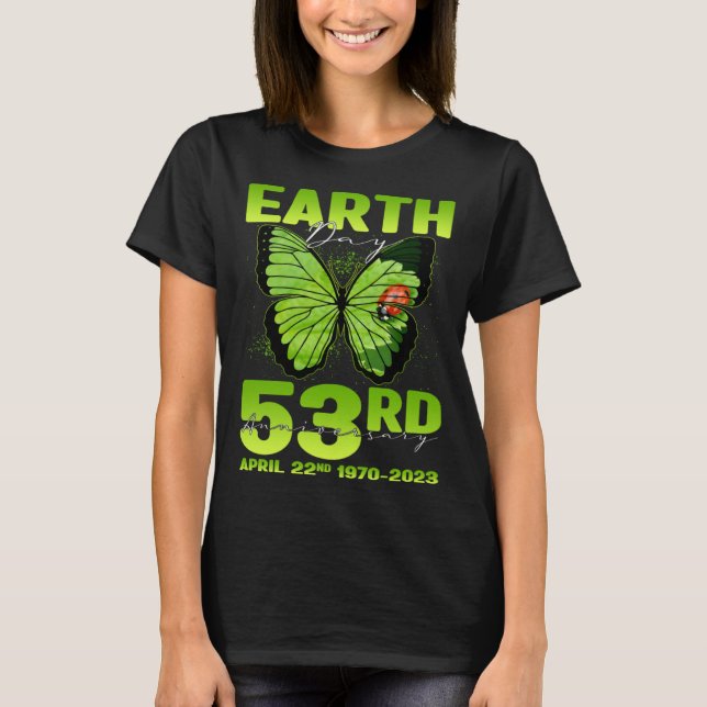 T-shirt Earth Day 53rd Anniversary Silhouette Of Butterfly (Devant)