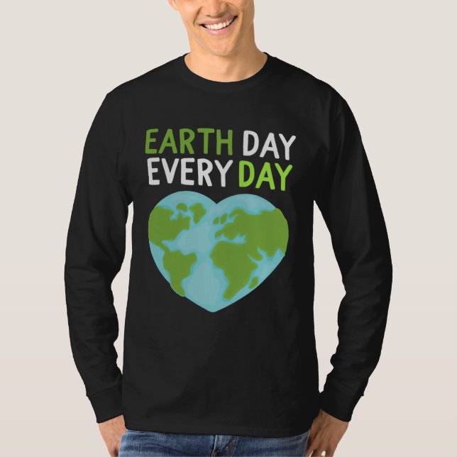 T-shirt Earth Day Everyday Rainbow Pine Tree Nature Green  (Devant)