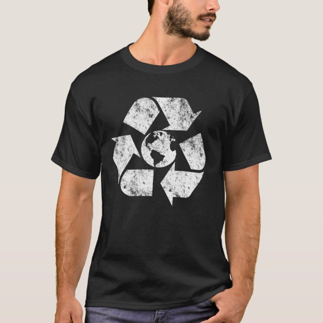 T-shirt Earth Day Recycle Symbol Environmental Awareness M (Devant)