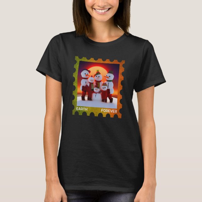 T-shirt EARTH FOREVER De l'environnement Protection Timbre (Devant)