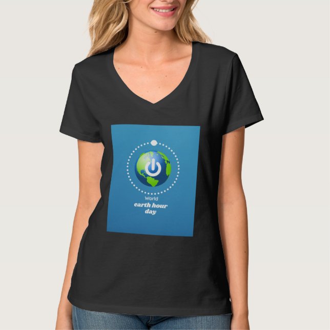 T-shirt Earth Hour  Earth Day  Ecology  Protection of the  (Devant)