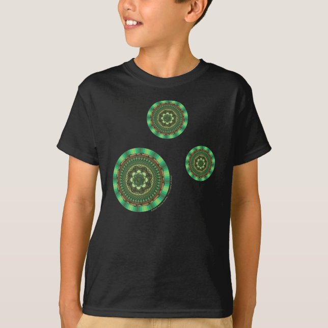 T-shirt Earth Mandala Kid's and Baby Dark Shirt (Devant)