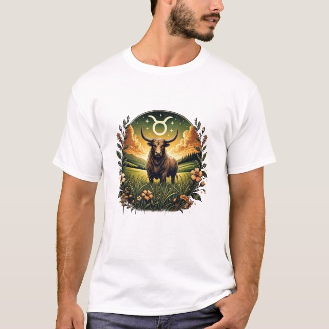 T-shirt Earthy Taurus Zodiac Design (Devant)