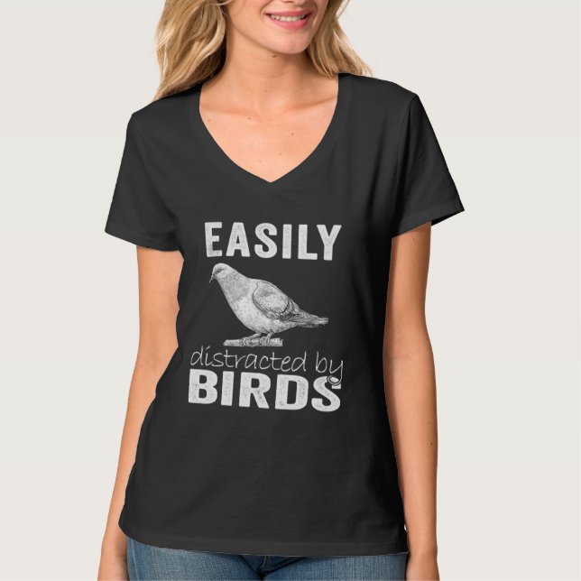 T-shirt Easily Distracted By Birds (Devant)