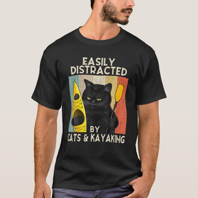 T-shirt Easily Distracted By Cats (Devant)