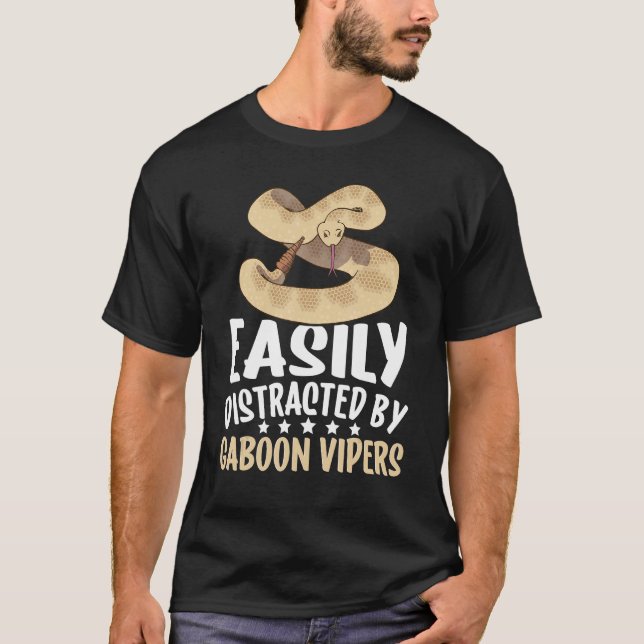 T-shirt Easily Distracted By Gaboon Vipers Snake Owner (Devant)