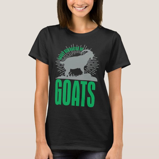 T-shirt Easily Distracted By Goats  Animal  For Men Women (Devant)