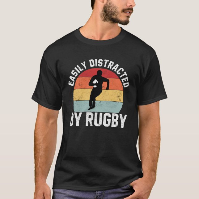 T-shirt Easily Distracted By Rugby  Graphic Rugby Union (Devant)