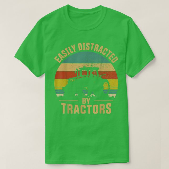 T-shirt Easily Distracted by Tractors Fermier Tractor Funn (Design devant)