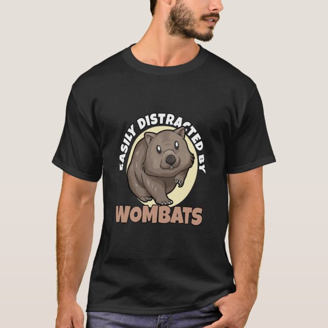 T-shirt Easily Distracted By Wombats (Devant)