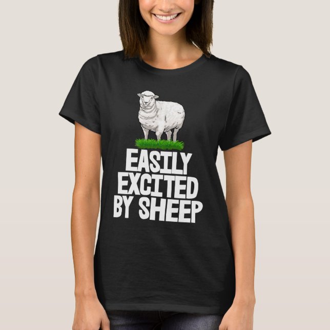 T-shirt Easily Excited By White Sheep Furry Sheep Men (Devant)