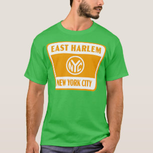 T-shirt East Harlem New York City Retro Badge de jeton bla