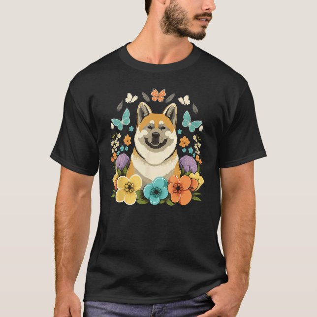 T-shirt Easter Akita Inu Bunny Eggs Dog on Easter Akita In (Devant)