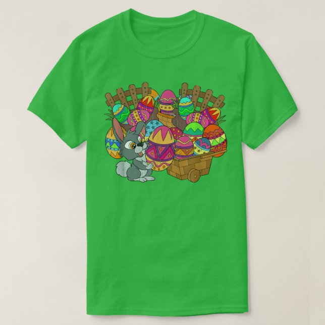 T-shirt Easter Basket Cute Easter Eggs Bunny Rabbit Happy  (Design devant)