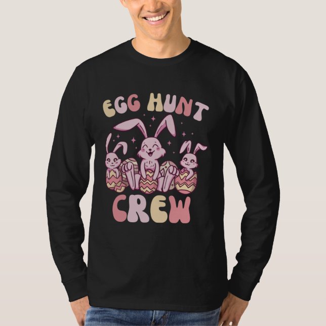 T-shirt Easter Bunnies Egg Hunt Crew  Cute for Boys Girls  (Devant)