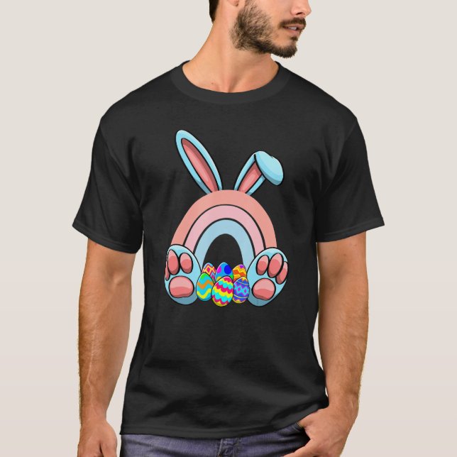 T-shirt Easter Bunnies Rainbow Nature Women Easter Day Egg (Devant)