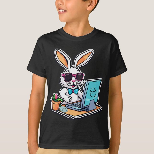 T-shirt Easter Bunny Computer Video Game Lovers 1  (Devant)