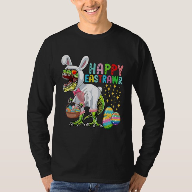 T-shirt Easter Bunny Rex Dinosaur Egg  2023 Happy EastRAWR (Devant)
