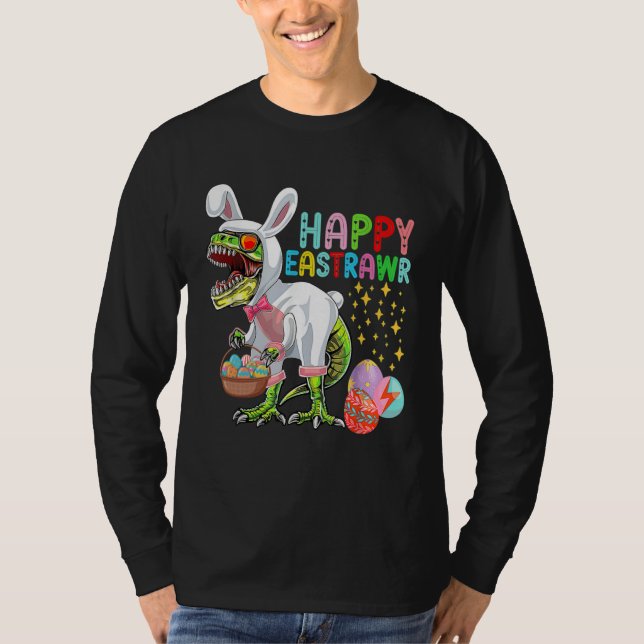 T-shirt Easter Bunny Rex Dinosaur Egg  2023 Happy EastRAWR (Devant)