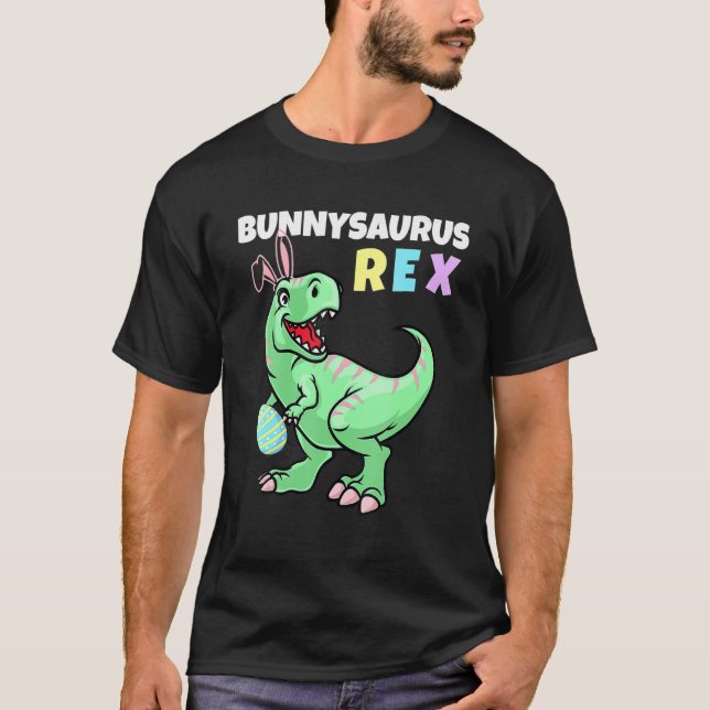 T-shirt Easter Bunnysaurus Rex Cool Trex Easter Dinosaur B (Devant)