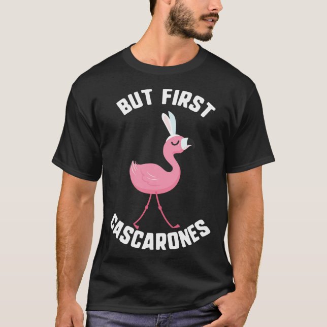T-shirt Easter But First Cascarones Flamingo Kids Spring B (Devant)