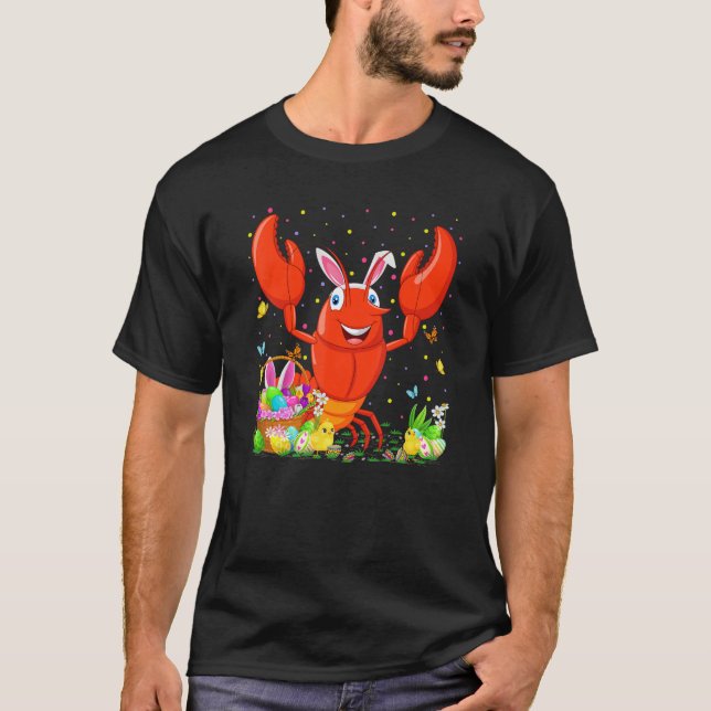 T-shirt Easter Crawfish Bunny Oeuf Chasse Crawfish Pâques (Devant)