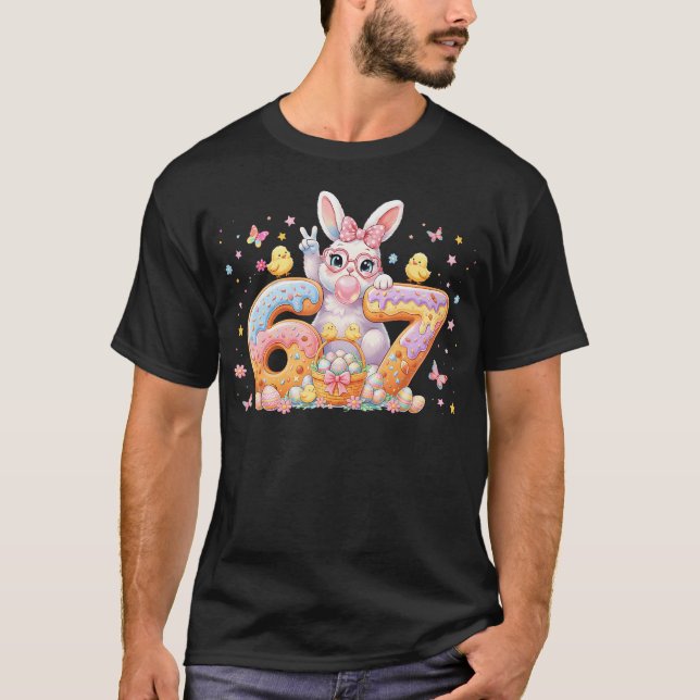 T-shirt Easter Day 67 Cute Rabbit Bunny Six Seven Meme (Devant)