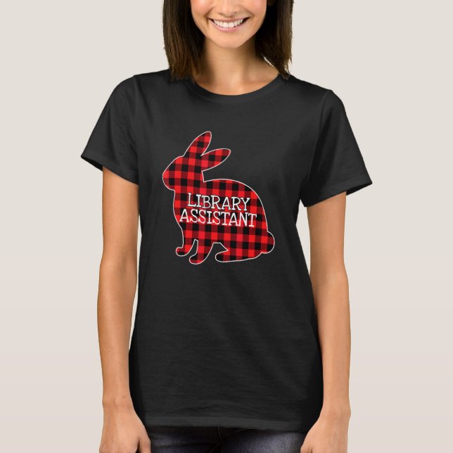 T-shirt Easter Day Costume Red Plaid Bunny Graphic Library (Devant)