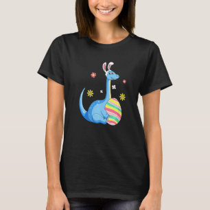 T-shirt Easter Day T Rex Dino Rabbit Ears With Egg Boys