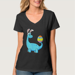 T-shirt Easter Day T Rex Dino Rabbit Ears With Egg Boys