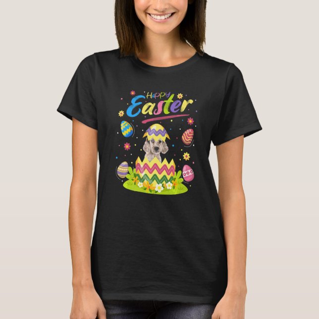 T-shirt Easter Egg Anglais Setter Chien Joyeux Pâques (Devant)
