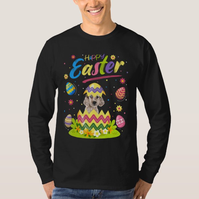 T-shirt Easter Egg Anglais Setter Chien Joyeux Pâques (Devant)