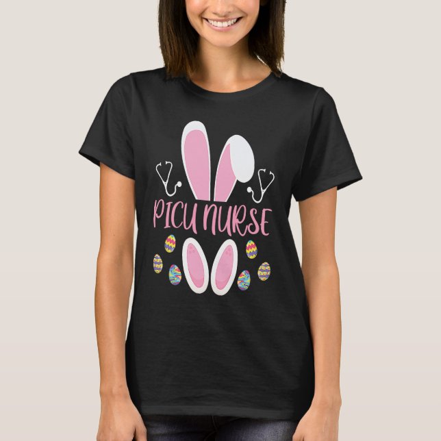 T-shirt Easter Egg Hunting Rabbit Rn Easter Day Bunny PICU (Devant)
