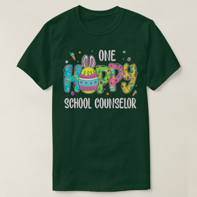 T-shirt Easter Egg One Hoppy Hobby School Conseiller Bunny (Design devant)