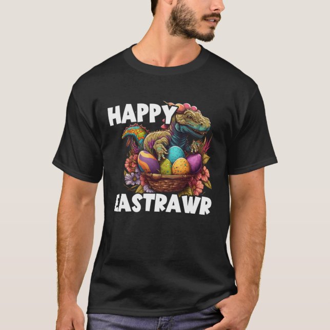 T-shirt Easter Eggs Rex Dino Happy Easter Day Happy Easter (Devant)