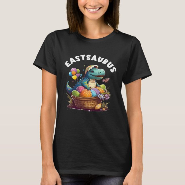 T-shirt Easter Eggs Saurus Baby Dino Happy Easter Day East (Devant)