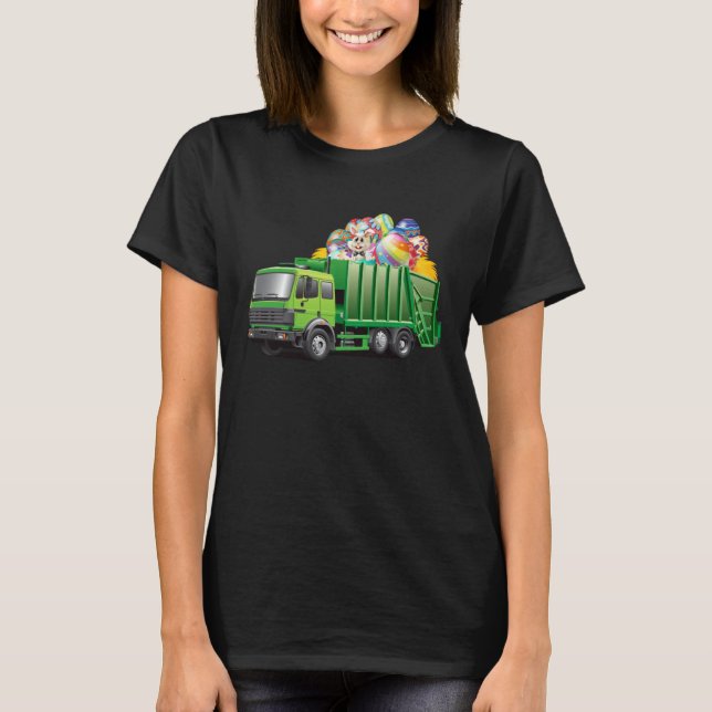 T-shirt Easter Garbage Truck Eggs Funny Easter Day For Boy (Devant)