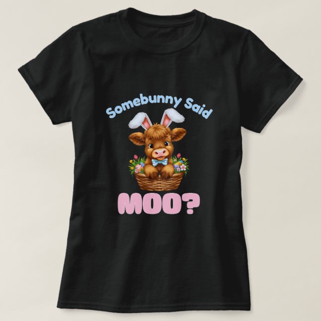 T-shirt Easter Highland Cow  (Design devant)