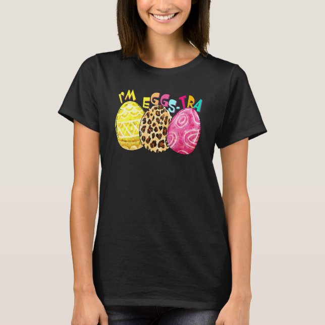 T-shirt Easter Im Eggstra Femmes Léopard Oeufs Graphique 1 (Devant)