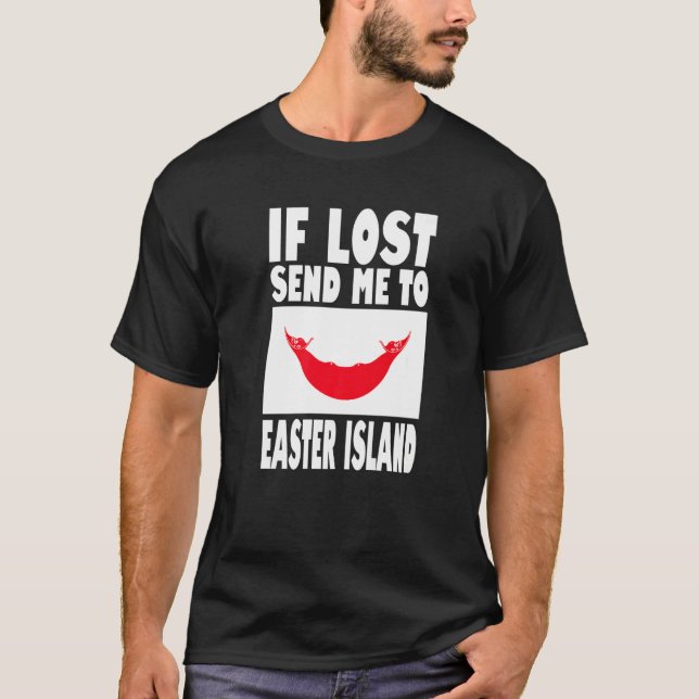 T-shirt Easter Island Drapeau Design Si perdu envoyez-moi  (Devant)