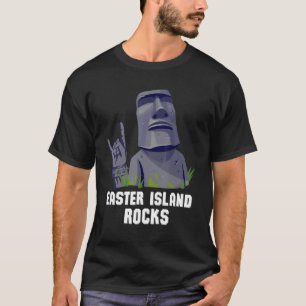 T-shirt Easter Island Rocks Moai Statue Rapa Nui Rock Musi