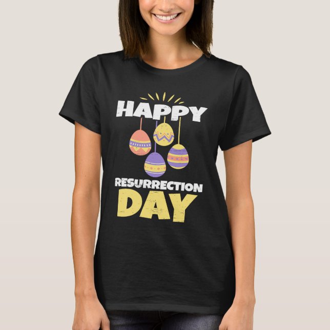 T-shirt Easter Jesus Happy Resurrection Day Sunday Egg Rab (Devant)