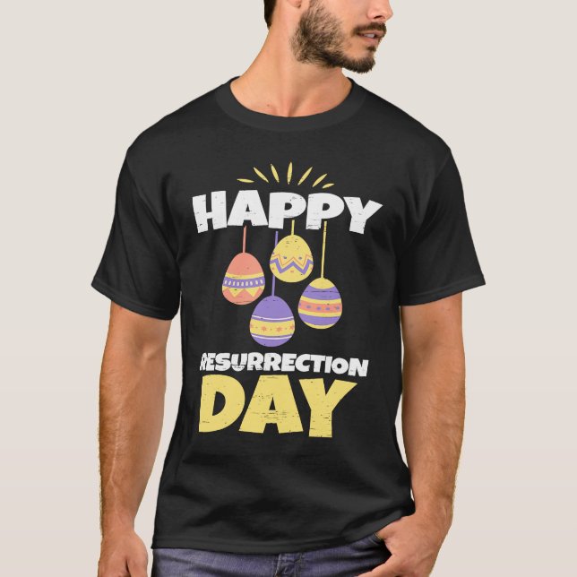 T-shirt Easter Jesus Happy Resurrection Day Sunday Egg Rab (Devant)