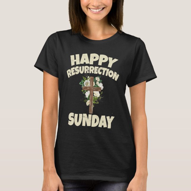 T-shirt Easter Jesus Happy Resurrection Sunday Egg Rabbit  (Devant)
