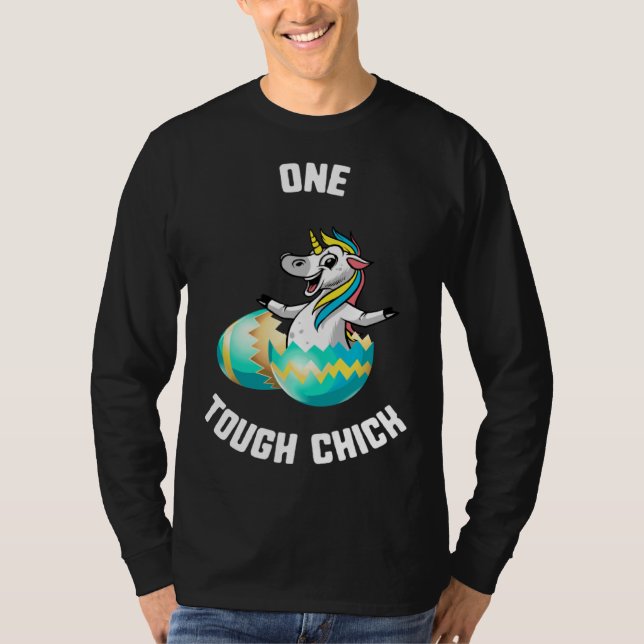 T-shirt Easter One Tough Chick Unicorn Egg Kids (Devant)