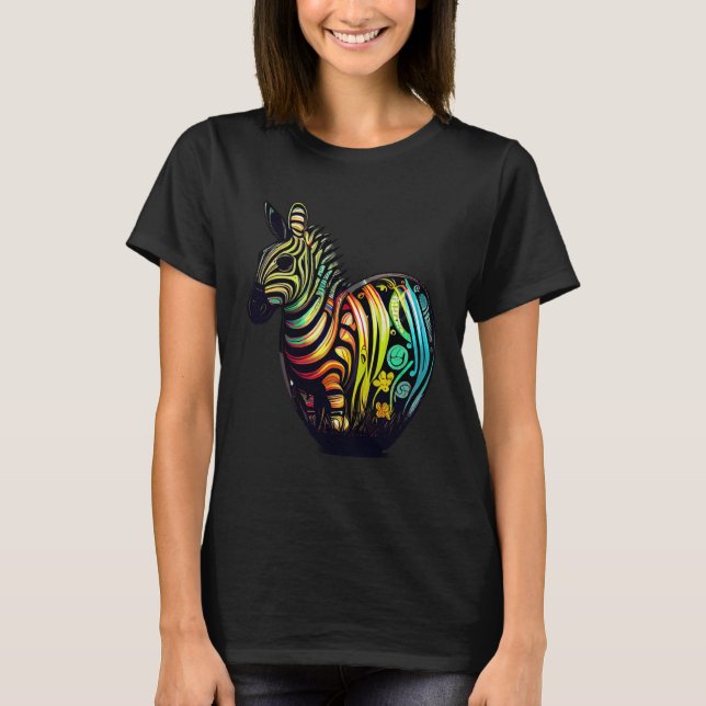T-shirt Easter ready tops with charming Zebra illustration (Devant)