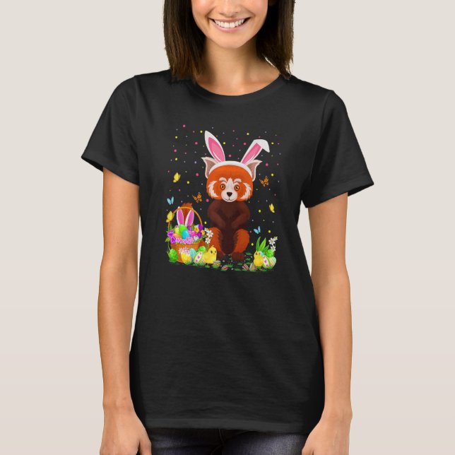 T-shirt Easter Red Panda Bunny Egg Hunting Red Panda Easte (Devant)